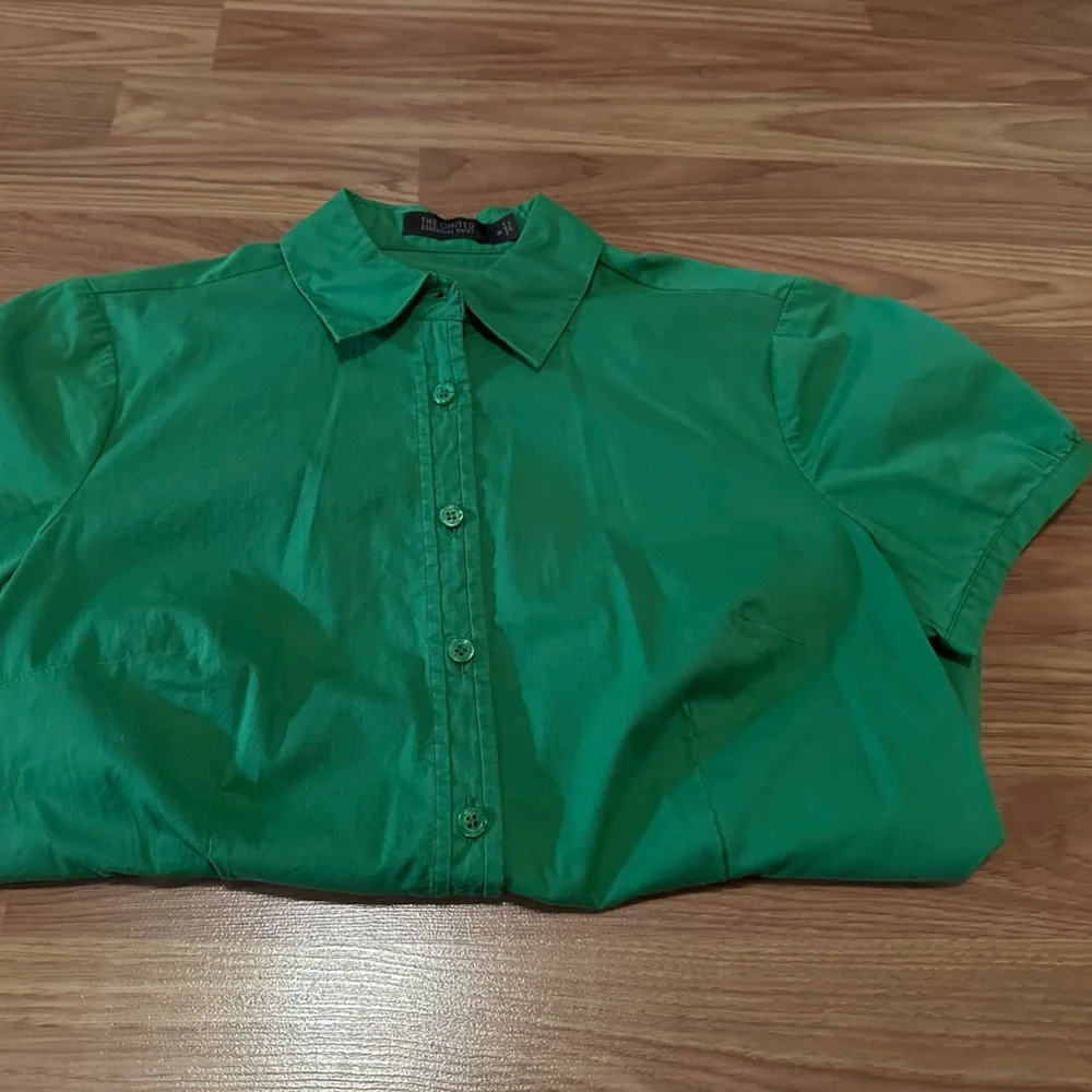 Like new! Button up (button down) Green shirt! Size M. The Limited - Picture 4 of 11